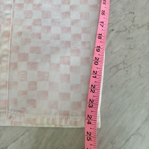 Cools Club California Pants in Pink Checker high rise  cropped straight size 12 - Picture 10 of 10